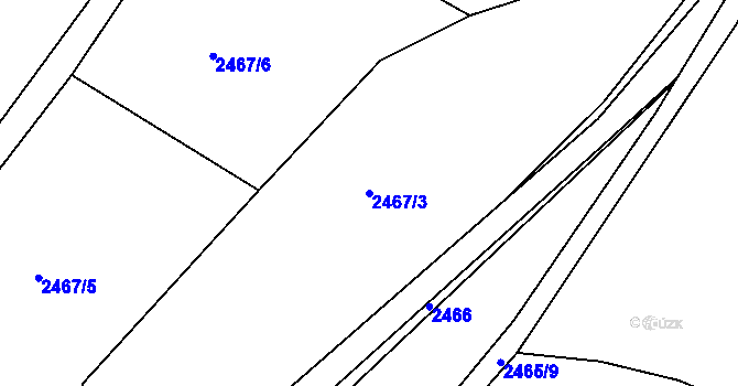 Parcela st. 2467/3 v KÚ Jedovnice, Katastrální mapa