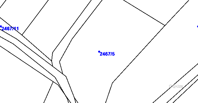 Parcela st. 2467/5 v KÚ Jedovnice, Katastrální mapa