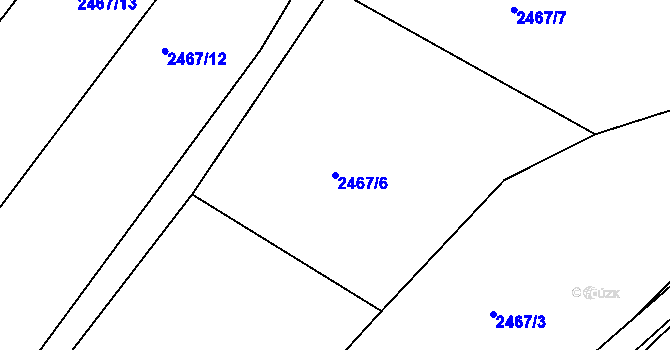 Parcela st. 2467/6 v KÚ Jedovnice, Katastrální mapa