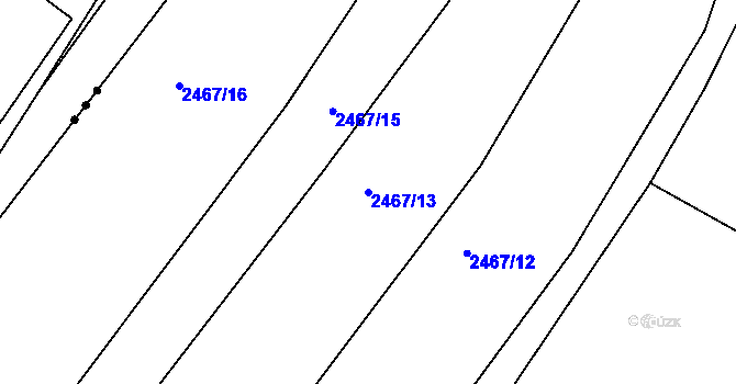 Parcela st. 2467/13 v KÚ Jedovnice, Katastrální mapa