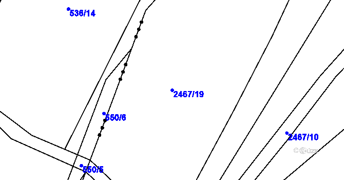 Parcela st. 2467/19 v KÚ Jedovnice, Katastrální mapa