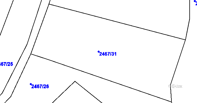 Parcela st. 2467/31 v KÚ Jedovnice, Katastrální mapa
