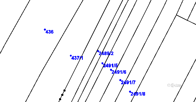 Parcela st. 2489/2 v KÚ Jedovnice, Katastrální mapa