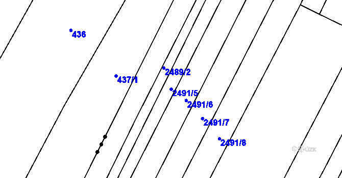 Parcela st. 2491/5 v KÚ Jedovnice, Katastrální mapa