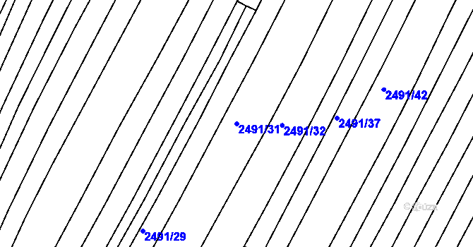 Parcela st. 2491/31 v KÚ Jedovnice, Katastrální mapa