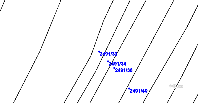 Parcela st. 2491/33 v KÚ Jedovnice, Katastrální mapa