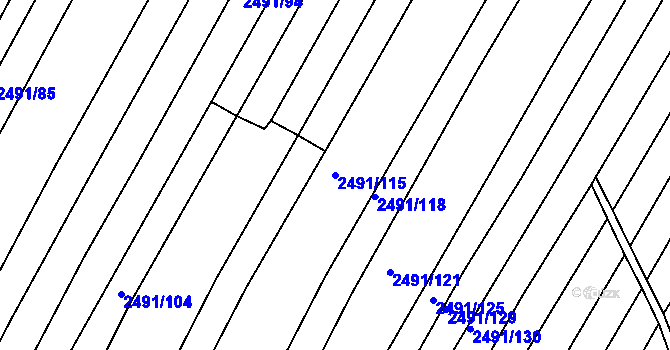 Parcela st. 2491/115 v KÚ Jedovnice, Katastrální mapa