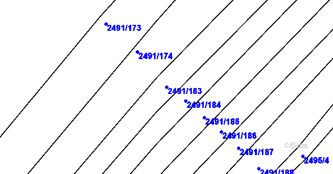 Parcela st. 2491/183 v KÚ Jedovnice, Katastrální mapa
