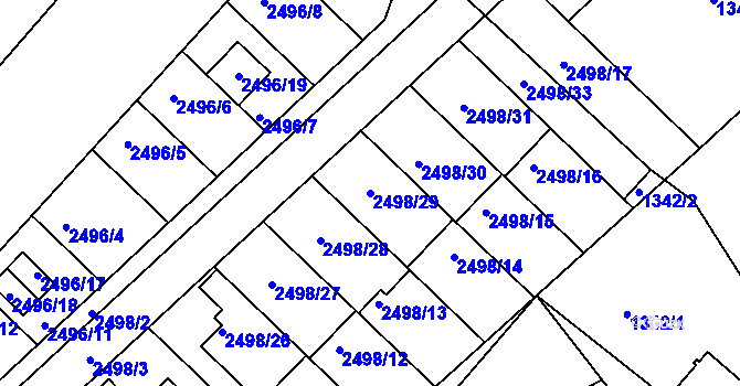 Parcela st. 2498/29 v KÚ Jedovnice, Katastrální mapa