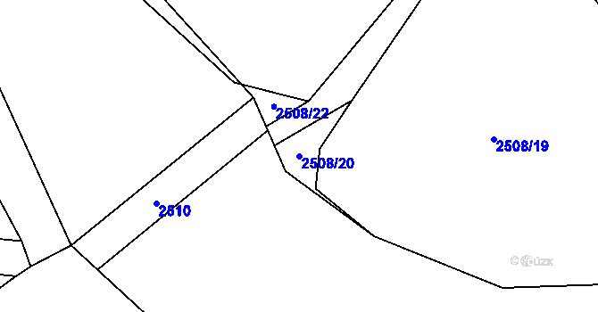Parcela st. 2508/20 v KÚ Jedovnice, Katastrální mapa