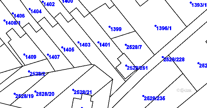 Parcela st. 2528/6 v KÚ Jedovnice, Katastrální mapa