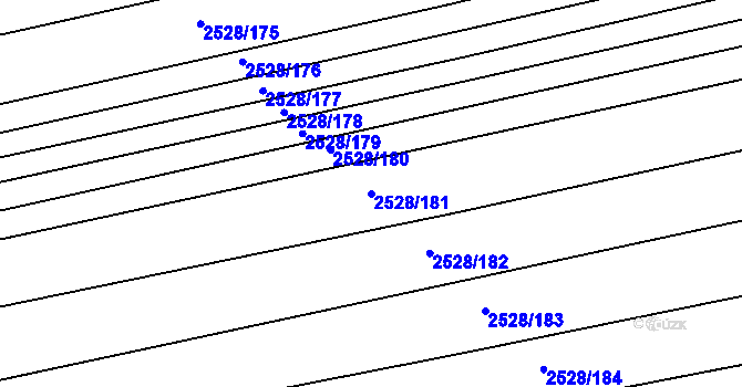 Parcela st. 2528/181 v KÚ Jedovnice, Katastrální mapa