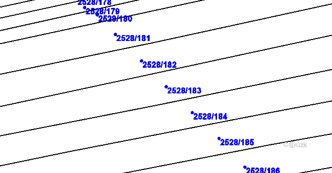 Parcela st. 2528/183 v KÚ Jedovnice, Katastrální mapa