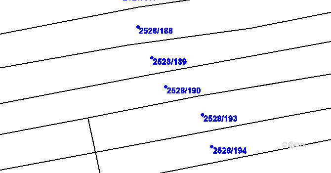 Parcela st. 2528/190 v KÚ Jedovnice, Katastrální mapa