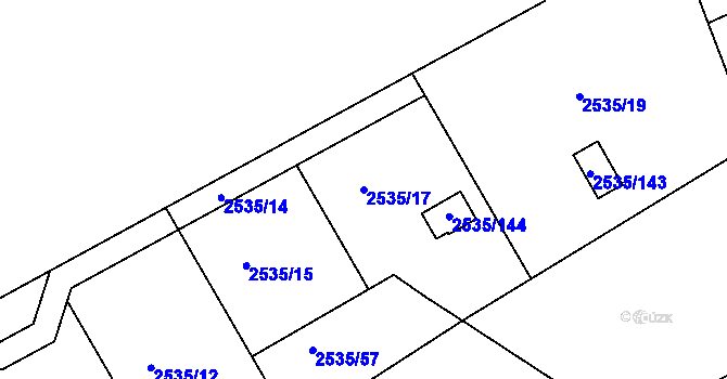 Parcela st. 2535/17 v KÚ Jedovnice, Katastrální mapa