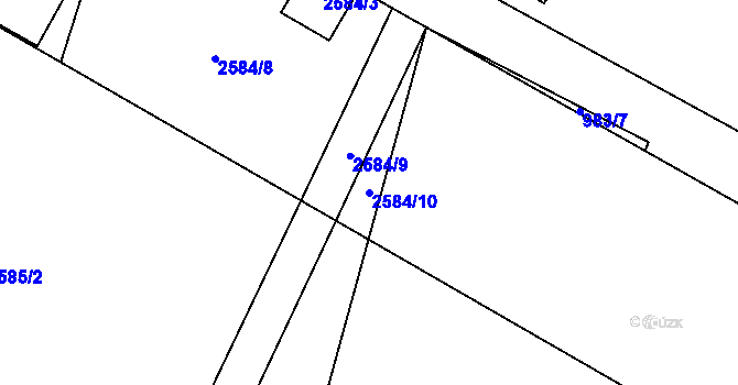 Parcela st. 2584/10 v KÚ Jedovnice, Katastrální mapa