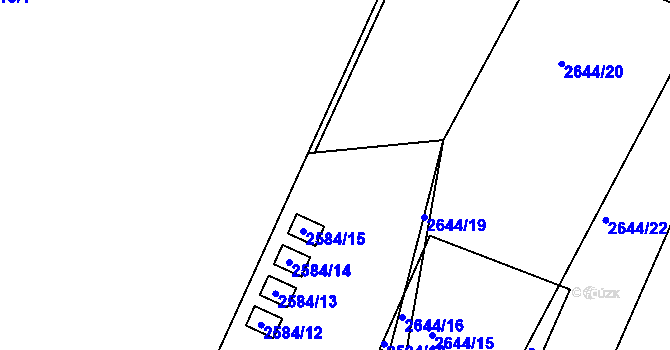 Parcela st. 2584/17 v KÚ Jedovnice, Katastrální mapa