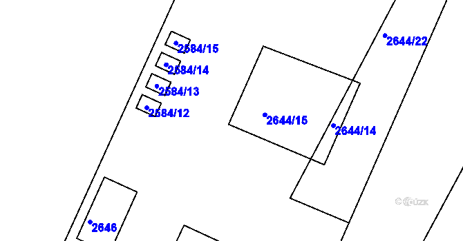 Parcela st. 2584/18 v KÚ Jedovnice, Katastrální mapa