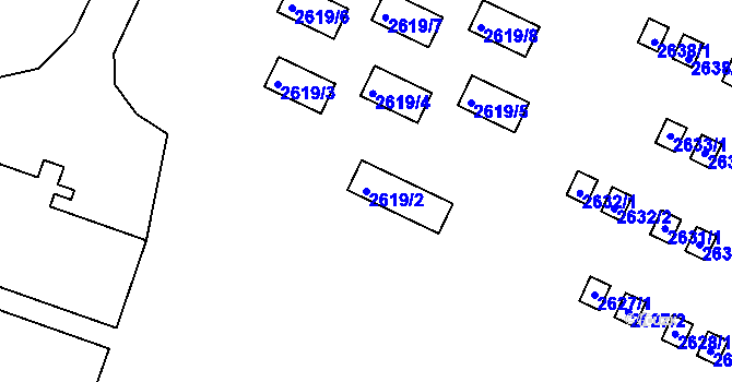 Parcela st. 2619/2 v KÚ Jedovnice, Katastrální mapa