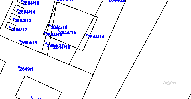 Parcela st. 2644/4 v KÚ Jedovnice, Katastrální mapa