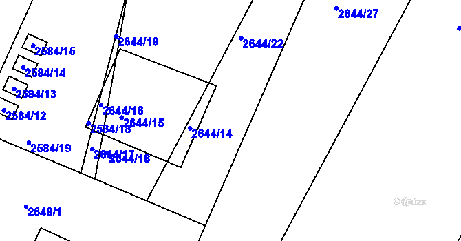 Parcela st. 2644/6 v KÚ Jedovnice, Katastrální mapa