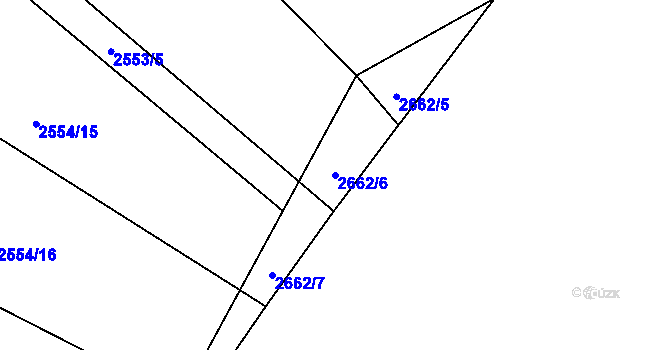 Parcela st. 2662/6 v KÚ Jedovnice, Katastrální mapa