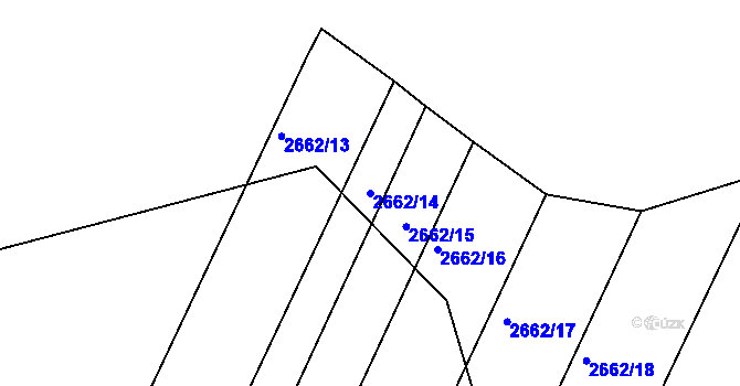 Parcela st. 2662/14 v KÚ Jedovnice, Katastrální mapa