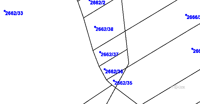 Parcela st. 2662/37 v KÚ Jedovnice, Katastrální mapa