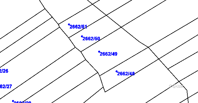 Parcela st. 2662/49 v KÚ Jedovnice, Katastrální mapa