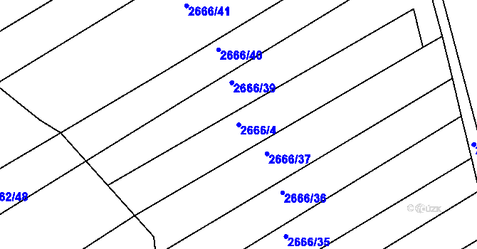 Parcela st. 2666/4 v KÚ Jedovnice, Katastrální mapa