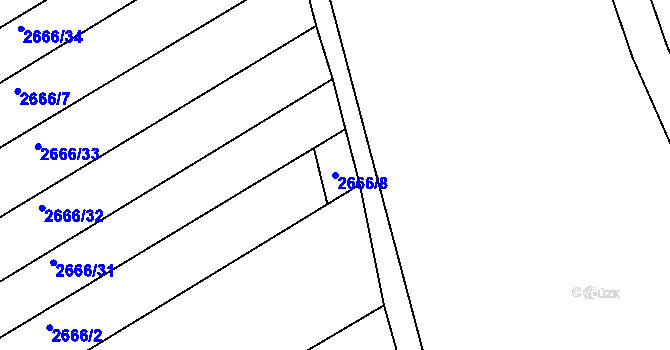 Parcela st. 2666/8 v KÚ Jedovnice, Katastrální mapa