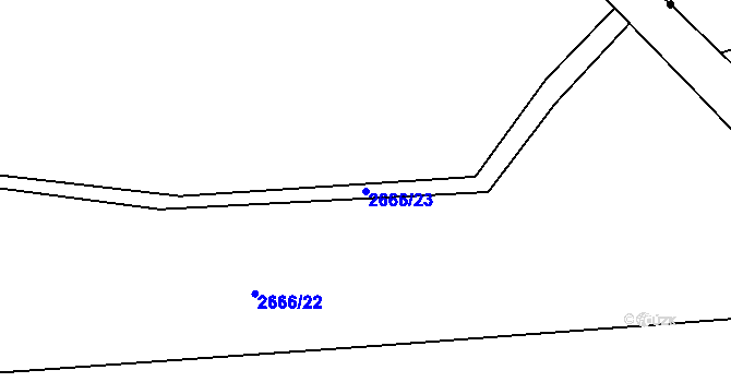 Parcela st. 2666/23 v KÚ Jedovnice, Katastrální mapa