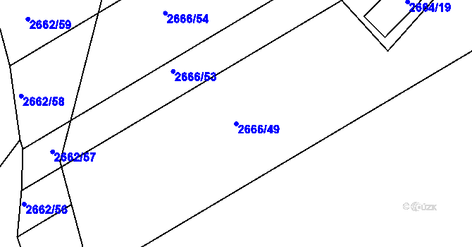 Parcela st. 2666/49 v KÚ Jedovnice, Katastrální mapa