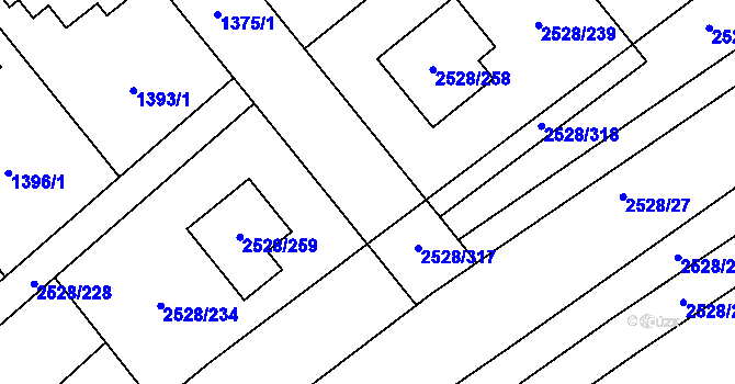 Parcela st. 2528/238 v KÚ Jedovnice, Katastrální mapa