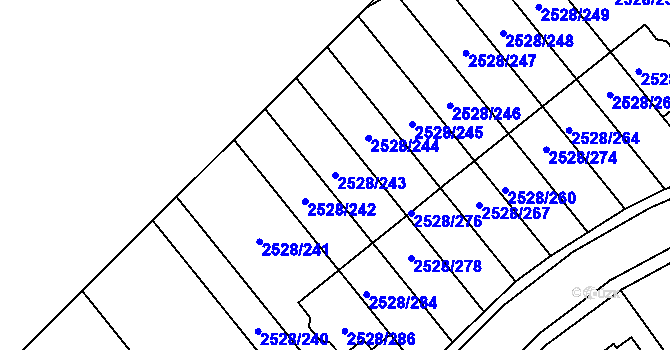 Parcela st. 2528/243 v KÚ Jedovnice, Katastrální mapa