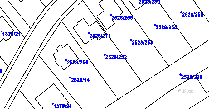 Parcela st. 2528/252 v KÚ Jedovnice, Katastrální mapa
