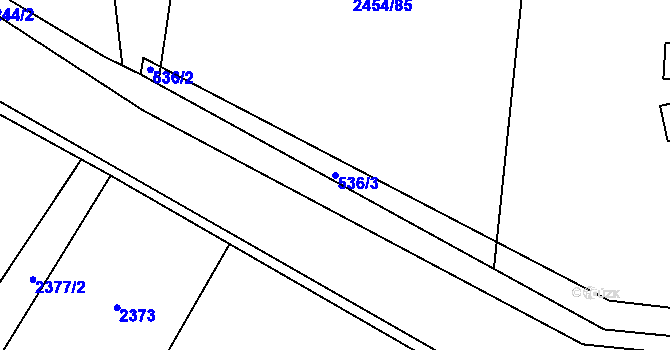 Parcela st. 536/3 v KÚ Jedovnice, Katastrální mapa