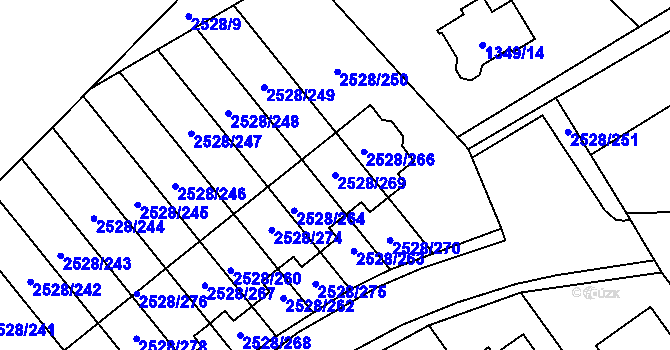 Parcela st. 2528/269 v KÚ Jedovnice, Katastrální mapa