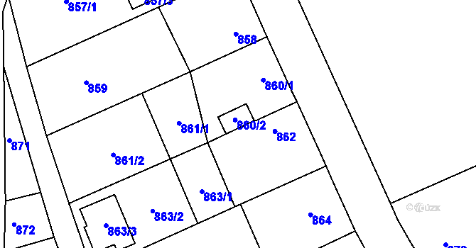 Parcela st. 860/2 v KÚ Jedovnice, Katastrální mapa