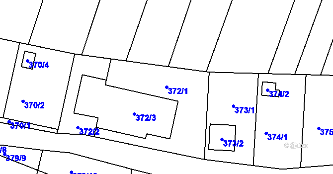Parcela st. 372/1 v KÚ Jedovnice, Katastrální mapa