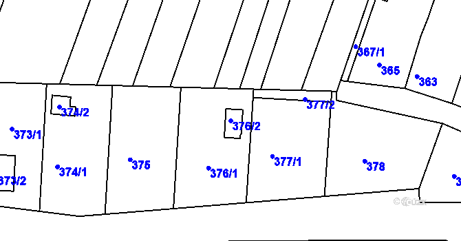 Parcela st. 376/2 v KÚ Jedovnice, Katastrální mapa