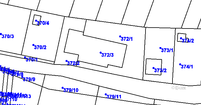 Parcela st. 372/3 v KÚ Jedovnice, Katastrální mapa