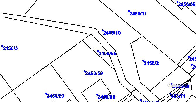 Parcela st. 2456/65 v KÚ Jedovnice, Katastrální mapa