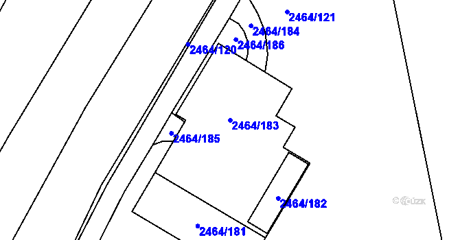 Parcela st. 2464/183 v KÚ Jedovnice, Katastrální mapa