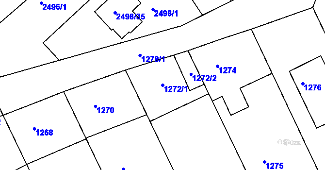 Parcela st. 1272/1 v KÚ Jedovnice, Katastrální mapa