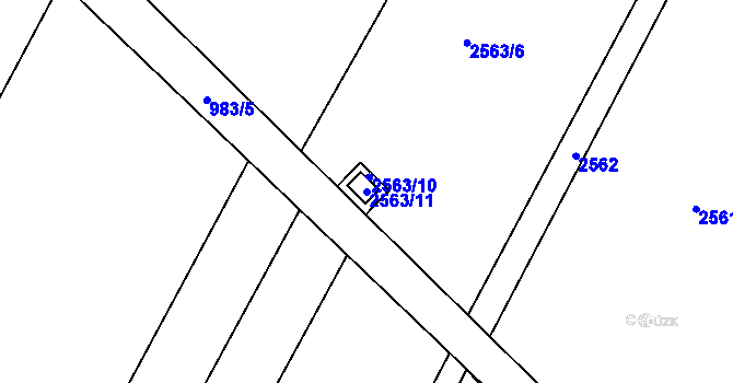 Parcela st. 2563/11 v KÚ Jedovnice, Katastrální mapa