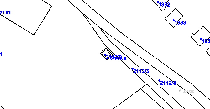 Parcela st. 2112/9 v KÚ Jedovnice, Katastrální mapa
