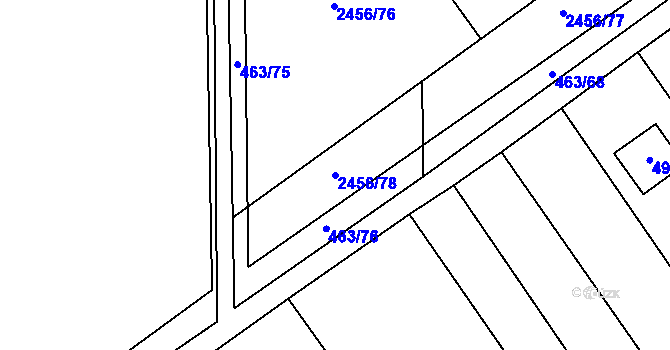 Parcela st. 2456/78 v KÚ Jedovnice, Katastrální mapa