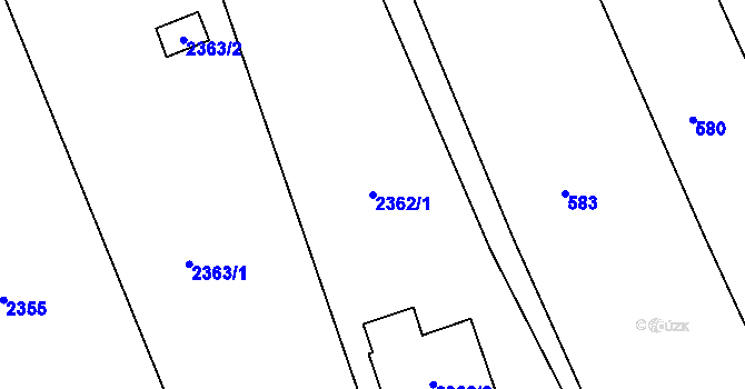 Parcela st. 2362/1 v KÚ Jedovnice, Katastrální mapa