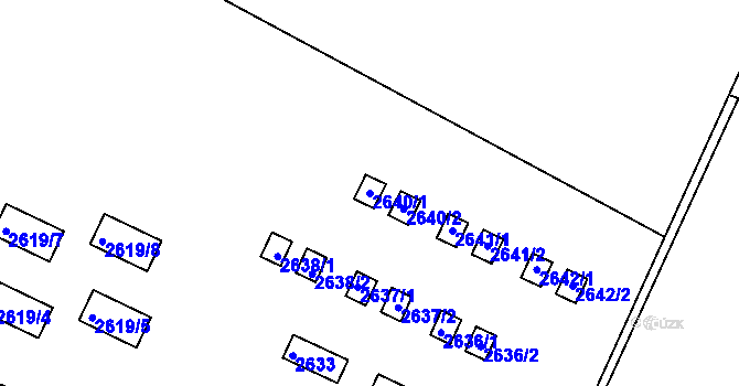 Parcela st. 2640/1 v KÚ Jedovnice, Katastrální mapa